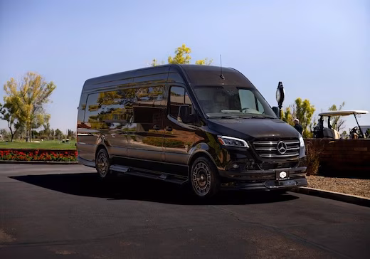Black Mercedes-Benz Sprinter Passenger Van